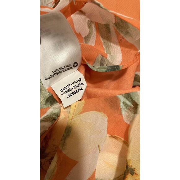 Bar III Women's Orange Yellow Green Dress Floral Ruffle Sleeveless Size XS New - Picture 10 of 12